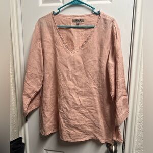 FLAX Women’s linen tunic shirt, size medium.